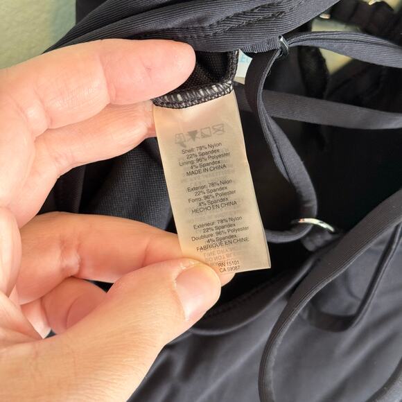 Bleu Rod Beattie Tankini Top Womens 6 Black Lattice Front Strappy Padded Cups - Picture 8 of 9